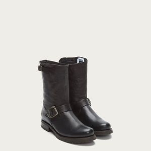 Frye Veronica Short Boots-Black Distressed